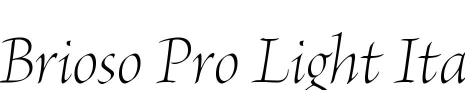 Brioso Pro Light Italic Display Font Download Free